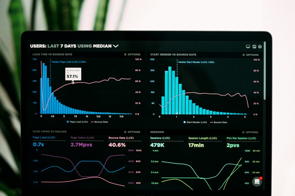 SEO services in Bangladesh – laptop showing organic traffic and ranking analytics dashboard